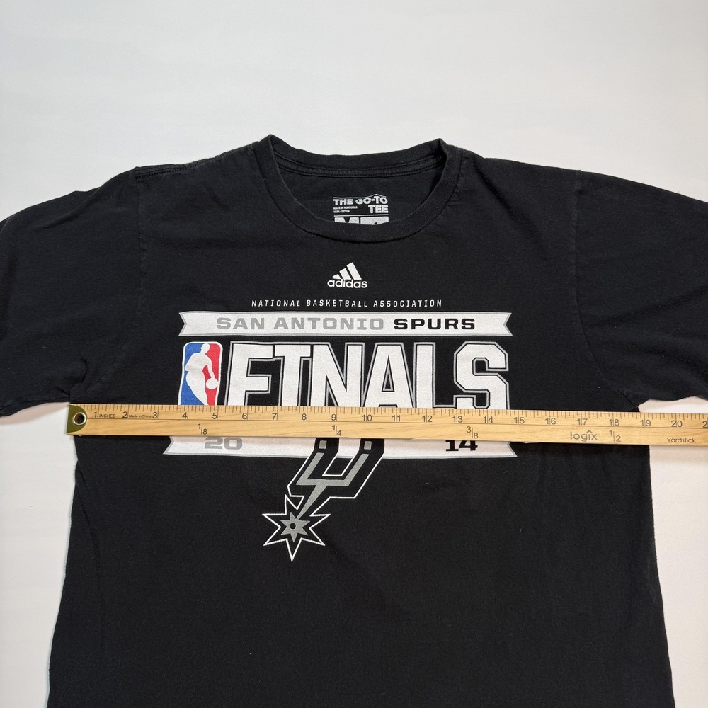 San Antonio Spurs Shirt Mens Medium Black 2014 NBA Finals Basketball Adidas - Picture 6 of 6